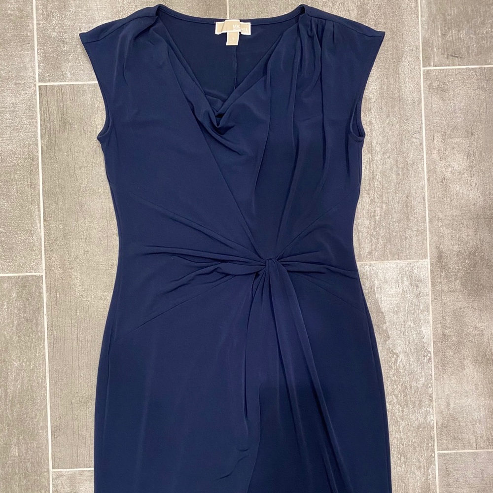 Navy blue tie knot dress